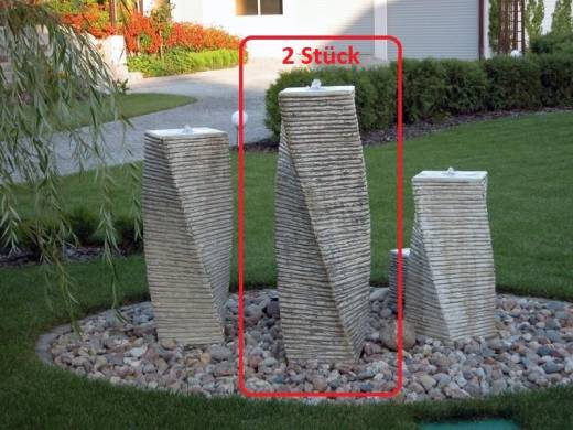 Sonderangebot mit 2 Stück Steinsäulen für Garten Brunnen mit Wassersäulen Beton Steelen S207007C