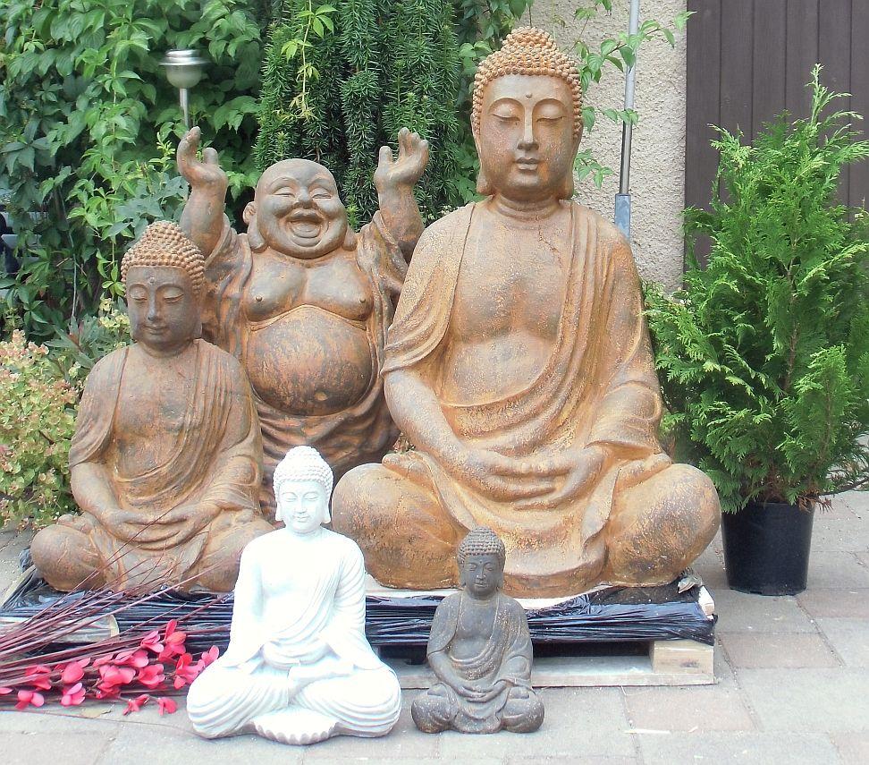 Gartenfigur Buddha Kopf Asien Büste Tempelwächter China Skulptur Buddhafigur 