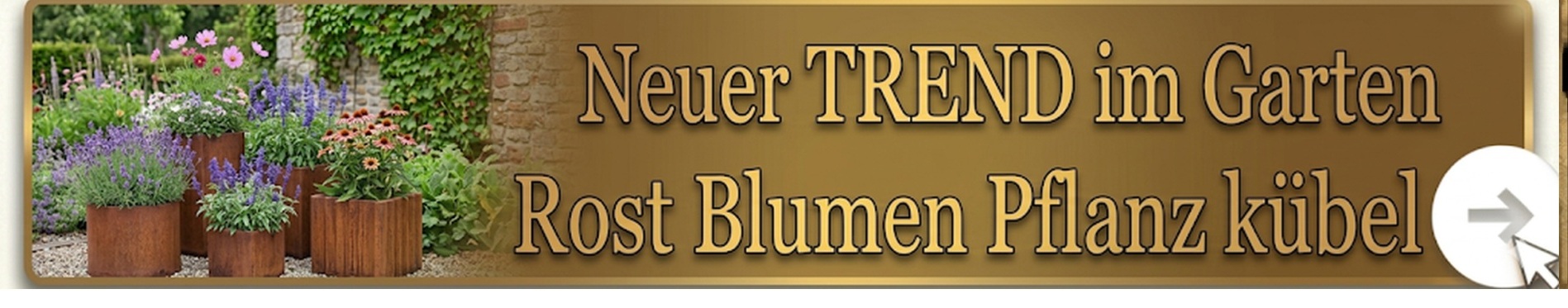 Rost Blumenkübel - Gold Button