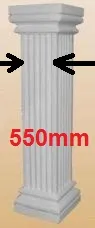 Säulen Halbschalen Verkleidungen 55cm eckig kanneliert