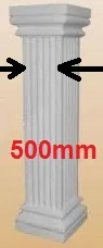 Säulen Halbschalen Verkleidungen 50cm eckig kanneliert