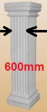 Säulen Halbschalen Verkleidungen 60cm eckig kanneliert