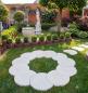 Preview: Baumring Platten Gartenweg Trittstein 49cm Trittplatten Weißbeton Betonplatten