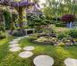 Preview: Runde Betonplatten 60cm als Gartenweg Trittplatten aus Weißbeton Garten