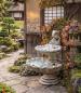 Preview: Wandbrunnen mit 2 Wasserbecken und Fisch Steinguss Zierbrunnen 105cm