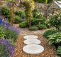 Preview: Trittstein Betonplatten 49cm mit Ausbuchtung Gartenweg Trittplatten