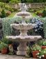 Preview: Kaskaden Gartenbrunnen mit Tauben Figur 2 Wasserschalen Springbrunnen 175cm