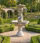 Preview: Gartenbrunnen mit Parkfigur großer Wasserschale Steinguss Springbrunnen 180cm