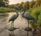 Preview: Graureiher-Paar-Fluss-Bronze