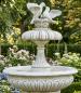 Preview: Gartenbrunnen mit Sockel Standfuß mit Turtel Tauben Paar Figur