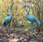 Preview: Bronze Wasserspeier Kraniche – elegante Gartendeko Vogelfiguren