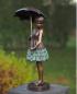 Preview: Bronze Gartenfigur Mädchen mit Schirm