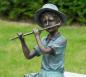 Preview: Flötenspieler Bronze Figur