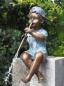 Preview: Bronze Figur Junge mit Flöte