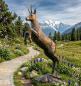 Preview: Bronzefigur Bergziege Lebendige Springziege aus Bronze Gartenfigur
