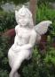 Preview: Gartenfigur sitzende Elfe als Steinfigur Engel Figur 45cm hoch BAD-1011