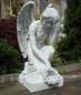 Preview: Engelfigur für Friedhof Grab in hellgrau