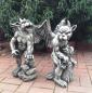 Preview: Gartenfiguren Gargoyle Set Drachen mit Flügel Steinfiguren Mauer Torwächter Fantasy