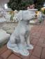 Preview: Hundefigur hellgrau als Gartenfigur Beton Steinfigur
