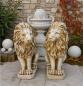 Preview: Löwen Gartenfigur Löwenpaar sitzend links rechts Löwenfigur 53cm