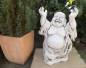 Mobile Preview: Buddha Steinfigur in anthrazit patiniert