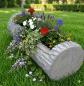 Preview: Blumen Pflanzkasten Baumstamm Design Pflanzgefäß Beton Steinguss 93cm