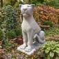 Preview: Panther Raubtier Katze Leopard Figur Linksblick Gartendeko Skulptur mit Sockel