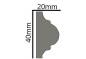 Preview: LP-24 Gipsstuck Profil 40x20mm flaches Gipsprofil für Wand- und Deckenspiegel Rahmen 200cm