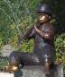 Preview: Gartenfigur Flötenspieler Junge Wasserspeier Bronze Figur