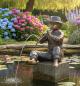 Preview: Gartenfigur Flötenspieler Junge Wasserspeier Bronze Gartenfigur