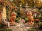 Preview: Löwen Gartenfiguren XXL Torlöwen Beton Steinguss Aslan Steinfiguren je 135cm 620kg ocker