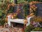 Preview: Steinbank Gartenbank Lehne moderne Betonbank rustikale Steinbank 142cm