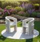 Preview: Modern Art Deko Steinsessel in Form einer Flüsterbank massiver Beton als Betonsessel 98cm 200kg Preis je Stück S205005
