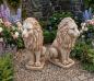 Preview: Löwen Gartenfiguren als Paar Set Farbe braun