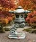 Preview: Kleine japanische Rankai Steinlaterne mit Drachen Feng Shui Gartendekoration 32cm