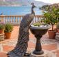 Preview: Bronzefigur Pfau am Brunnen – edle Tierfigur mit Wasserspiel 143cm
