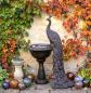 Preview: Bronzefigur Pfau am Brunnen – edle Tierfigur mit Wasserspiel 143cm