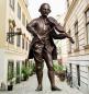 Preview: Detailreiche Bronzefigur des Komponisten Mozart mit Geige