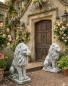 Preview: Gartenfiguren Löwen Steinfiguren sitzende Löwenfiguren Paar Set