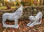 Preview: Wölfe Steinfiguren lebensgroße Steinguss Wolffiguren Gartendekoration Tierfiguren 297kg