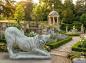 Preview: Heulender Wolf lebendsgroß Beton Steinguss Figur Gartendekoration Tierfigur Länge 100cm 140kg