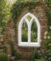 Preview: Gotisches Fenster Element für Gartenruine Burgruine Gartendekoration Fassadenstuck Beton Steinguss 119x78cm