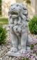 Preview: Löwenfigur gerader Blick sitzende Torlöwen Gartendekoration Steinfigur 51cm