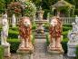 Preview: Löwen Gartenfigur sitzendes Löwenpaar links rechts Löwenfigur 53cm