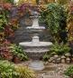 Preview: Exclusiver Gartenbrunnen mit Steinblume Zierbrunnen Weißbeton