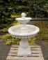 Preview: Gartenbrunnen mit 2 Wasserschalen und Kugel aus Weißbeton