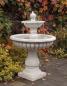 Preview: Gartenbrunnen mit 2 Wasserschalen und Kugel aus Weißbeton