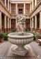 Preview: Gartenbrunnen Standbrunnen mit großer Brunnen Wasserschale | Putten Figur mit Fisch Wasserspeier 115cm 333kg