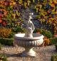 Preview: Gartenbrunnen Standbrunnen mit großer Brunnen Wasserschale und Springbrunnen Figur mit Muschel