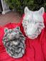Preview: Wolf Tierkopf aus beton Steinguss Dekoelement